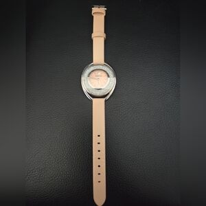 Swarovski Crystalline Oval watch in rose gold-tone with Leather Strap (See desc)